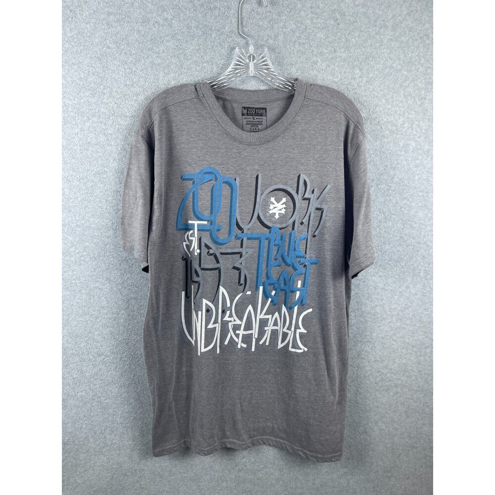 Zoo York 1993 True East Unbreakable Shirt Size XL Gray Short Sleeve Tee 90s